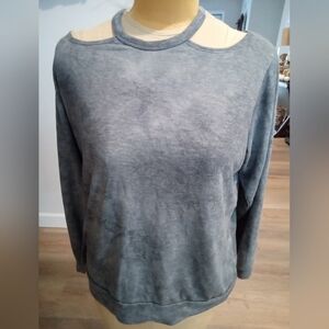 Cotton Bleu Size XL Gray Cutout Sweatshirt